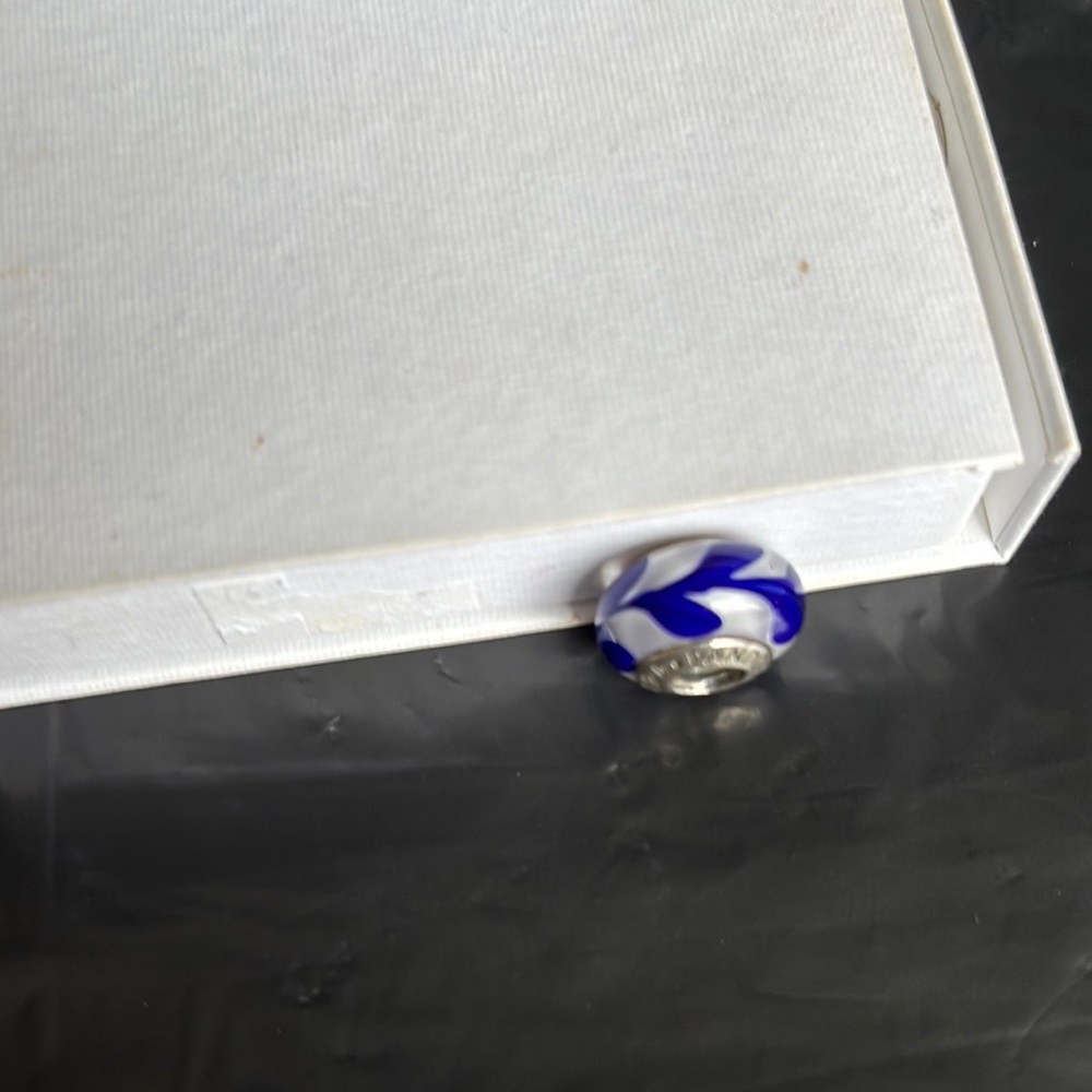 Pandora Blue and White Swirl Ring